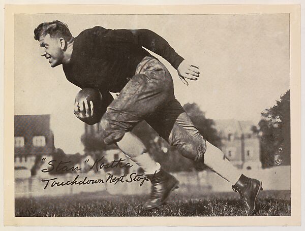 "Stan" Kostka, Touchdown Next Stop!, from the "Baseball and Football" set (R311), issued by the National Chicle Company to promote Diamond Stars Gum, Issued by National Chicle Gum Company, Cambridge, Massachusetts, Albumen print (glossy finish) 