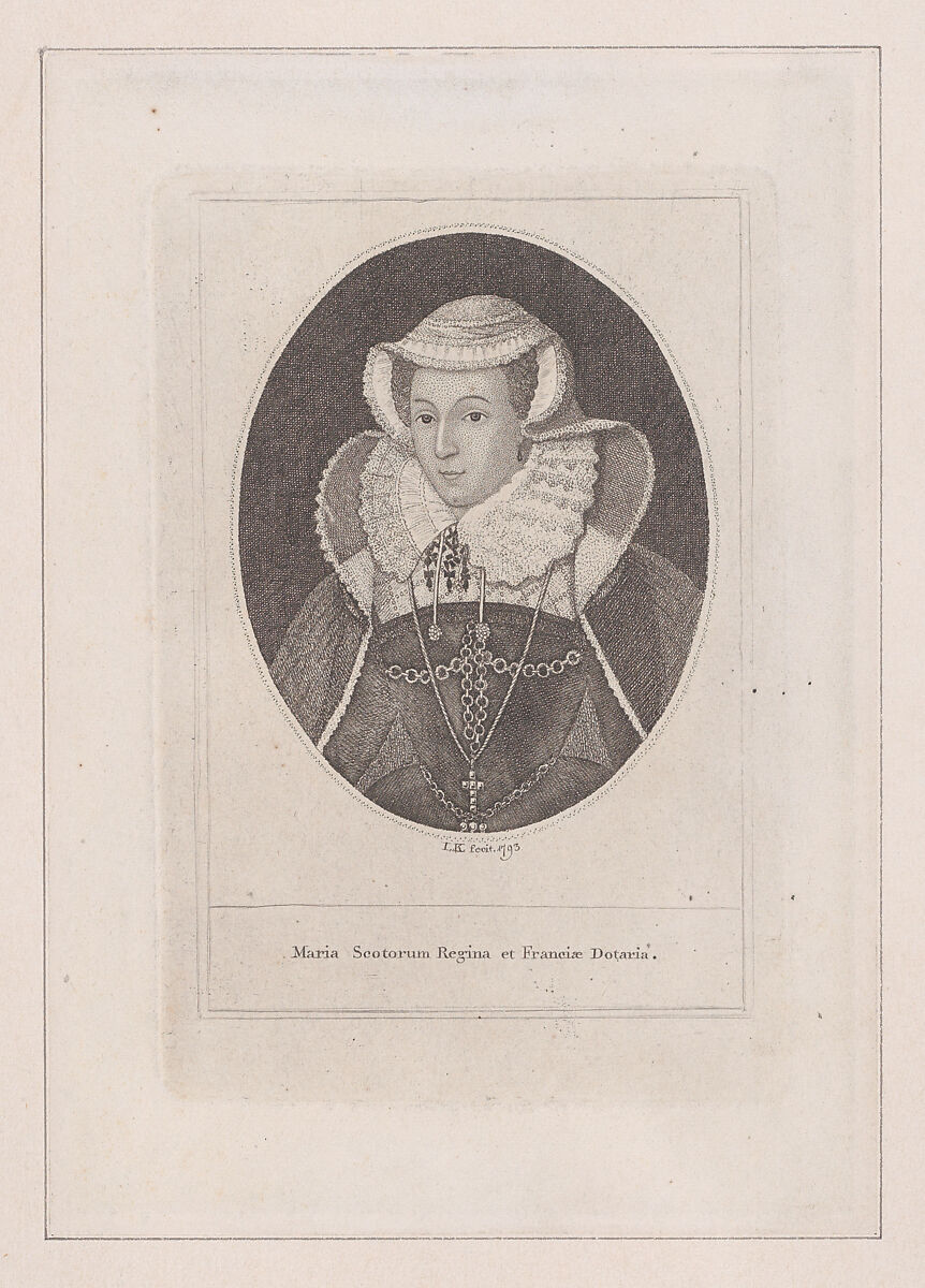 Mary, Queen of Scots, John Kay (British, Dalkeith, Scotland 1742–1826 Edinburgh), Stipple and etching 