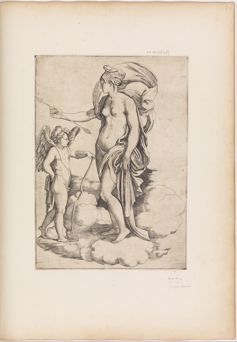 Venus and Cupid, Giacomo Francia (Italian, Bologna ca. 1486-1557 Bologna), Engraving 