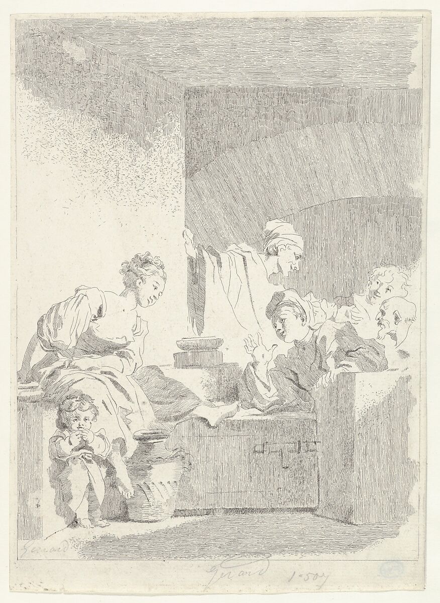 Interior, Jean Honoré Fragonard (French, Grasse 1732–1806 Paris), Etching 