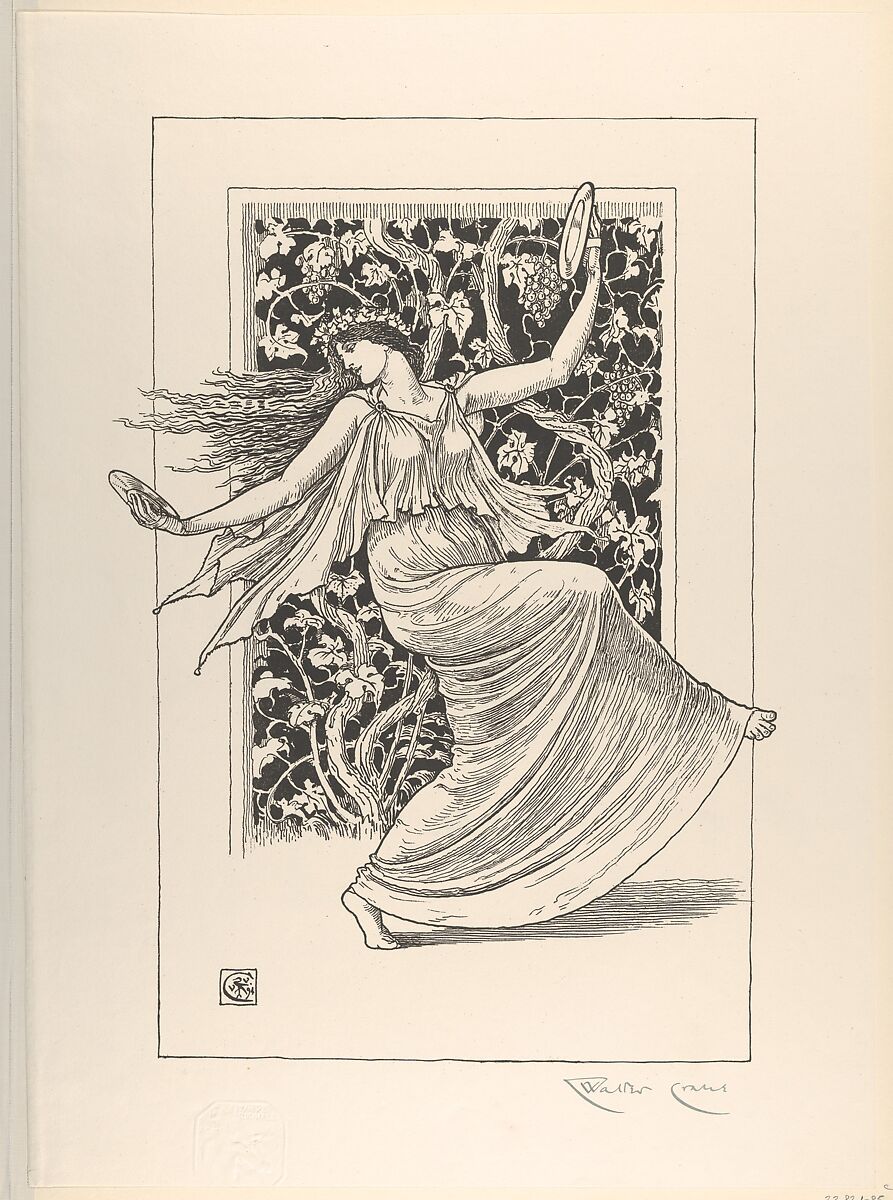 Dancing Nymph (Nymphe Danseuse), from "L'Estampe Originale", Walter Crane (British, Liverpool 1845–1915 Horsham), Lithograph 