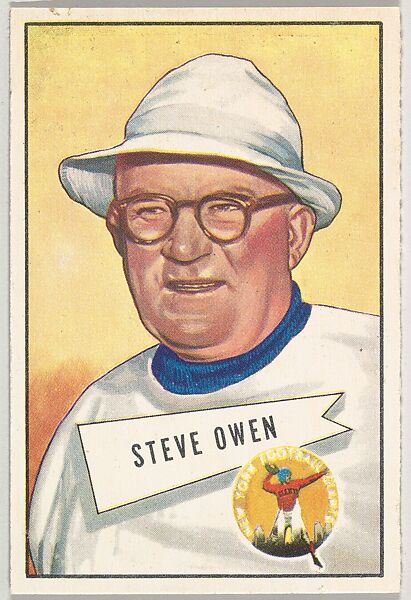 Steve Owen, from the Bowman Football series (R407-4) issued by Bowman Gum, Issued by Bowman Gum Company, Commercial color lithograph 