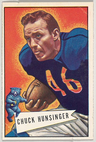Chuck Hunsinger, from the Bowman Football series (R407-4) issued by Bowman Gum, Issued by Bowman Gum Company, Commercial color lithograph 