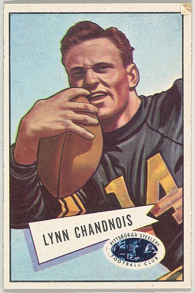 Lynn Chandnois, from the Bowman Football series (R407-4) issued by Bowman Gum, Issued by Bowman Gum Company, Commercial color lithograph 