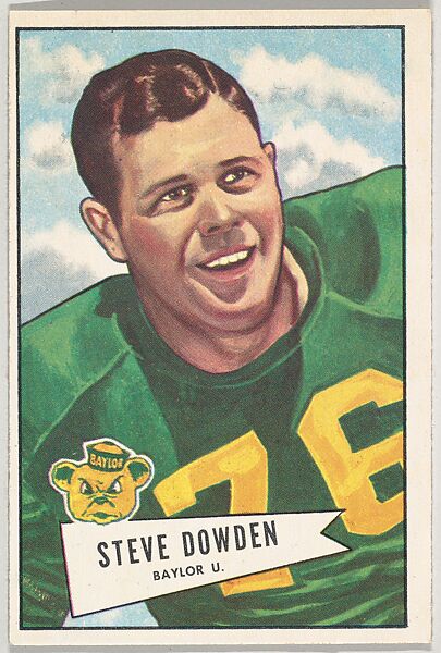 Steve Dowden, Baylor University, from the Bowman Football series (R407-4) issued by Bowman Gum, Issued by Bowman Gum Company, Commercial color lithograph 