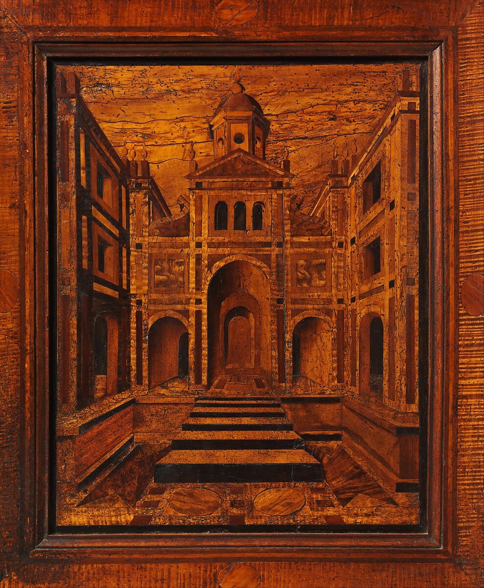 Architectural Capriccio, Francesco Orlandini, Walnut and other woods, Italian, Verona 