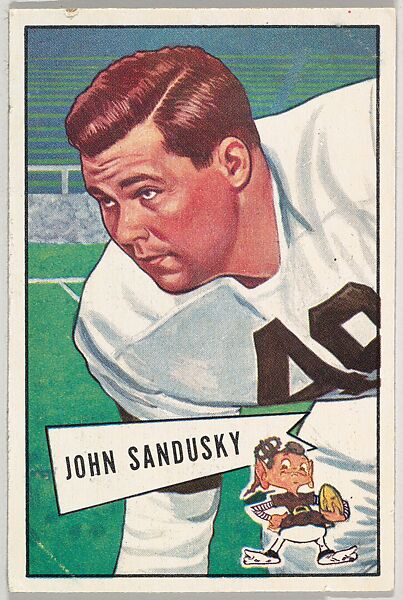John Sandusky, from the Bowman Football series (R407-4) issued by Bowman Gum, Issued by Bowman Gum Company, Commercial color lithograph 