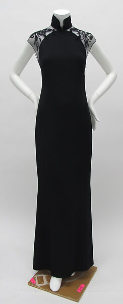 Evening dress, Ralph Lauren (American, founded 1967), Acetate-viscose, silk, American