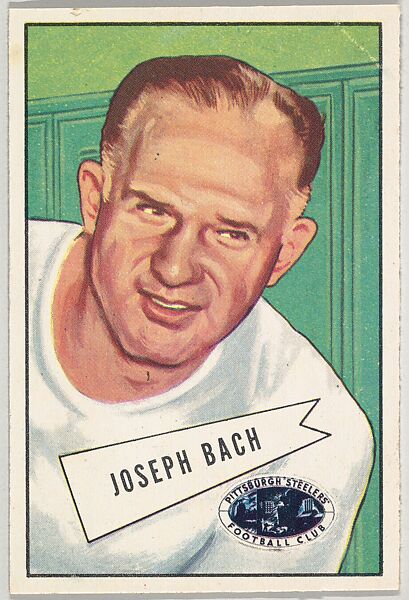 Joseph Bach, from the Bowman Football series (R407-4) issued by Bowman Gum, Issued by Bowman Gum Company, Commercial color lithograph 