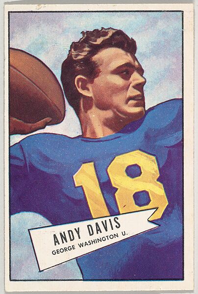 Andy Davis, George Washington University, from the Bowman Football series (R407-4) issued by Bowman Gum, Issued by Bowman Gum Company, Commercial color lithograph 