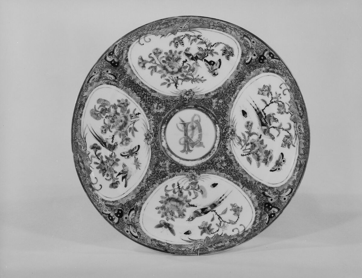 Plate, Porcelain, Chinese, for American market 