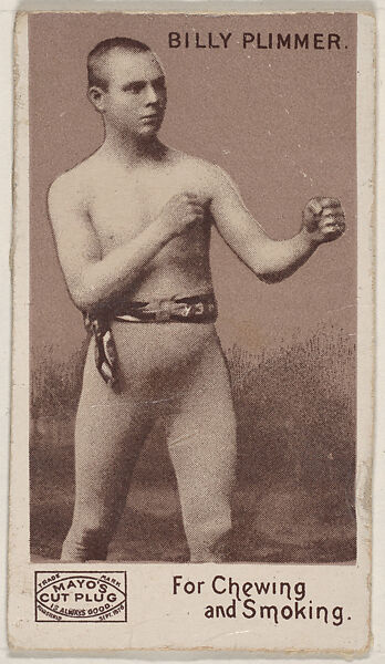 Billy Plimmer, from the Prizefighters series (N310) to promote Mayo's Cut Plug Tobacco, Issued by P.H. Mayo &amp; Brother, Richmond, Virginia (American), Commercial lithograph 