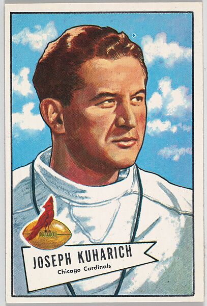 Joseph Kuharich, Chicago Cardinals, from the Bowman Football series (R407-4) issued by Bowman Gum, Issued by Bowman Gum Company, Commercial color lithograph 