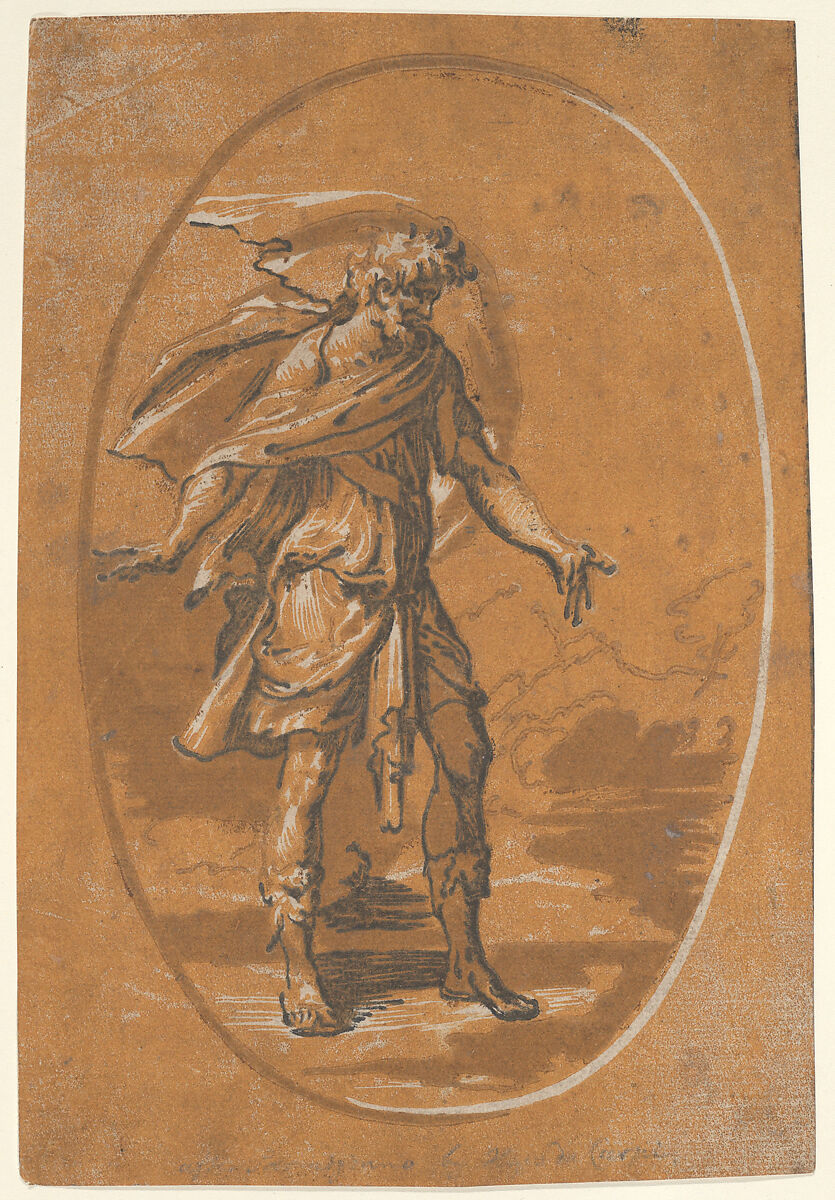 Olympus (Surprise), Niccolò Vicentino (Italian, active ca. 1510–ca. 1550), Chiaroscuro woodcut from three blocks in brown ink; fourth state of six