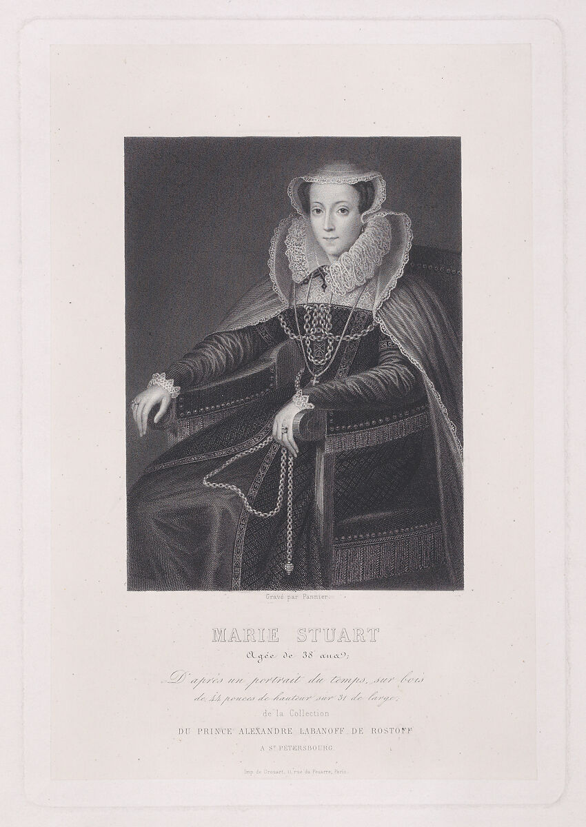 Mary, Queen of Scots, Jacques Etienne Pannier (French, 1802–1869), Etching and engraving 