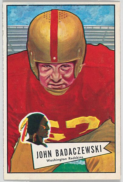 John Badaczewski, Washington Redskins, from the Bowman Football series (R407-4) issued by Bowman Gum, Issued by Bowman Gum Company, Commercial color lithograph 