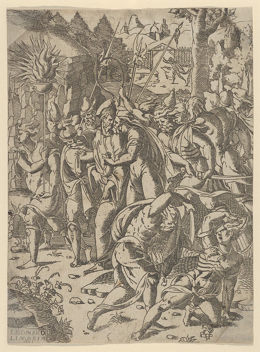 The Betrayal of Christ, Léonard Limosin (ca. 1505–1575/1577), Etching 