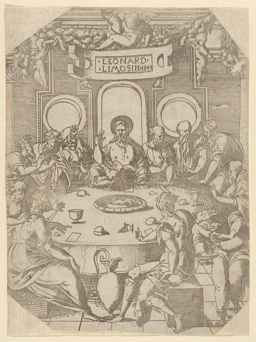 The Last Supper, Léonard Limosin (ca. 1505–1575/1577), Etching 