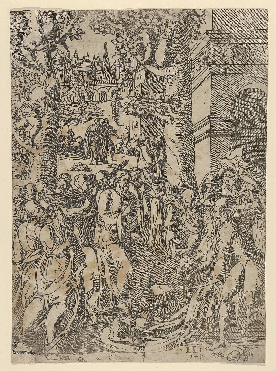 Christ's Entry into Jerusalem, Léonard Limosin (ca. 1505–1575/1577), Etching 