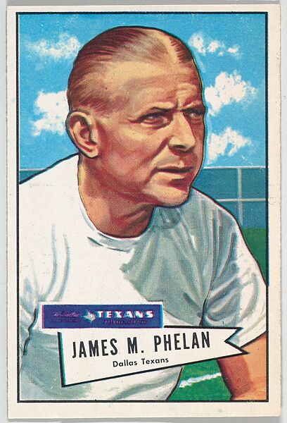 James M. Phelan, Dallas Texans, from the Bowman Football series (R407-4) issued by Bowman Gum, Issued by Bowman Gum Company, Commercial color lithograph 