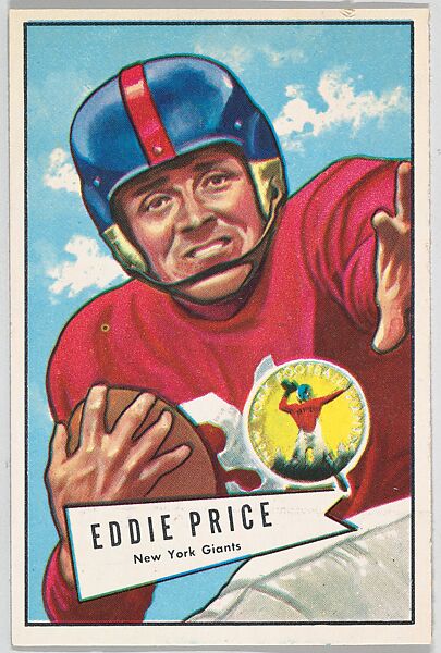 Eddie Price, New York Giants, from the Bowman Football series (R407-4) issued by Bowman Gum, Issued by Bowman Gum Company, Commercial color lithograph 