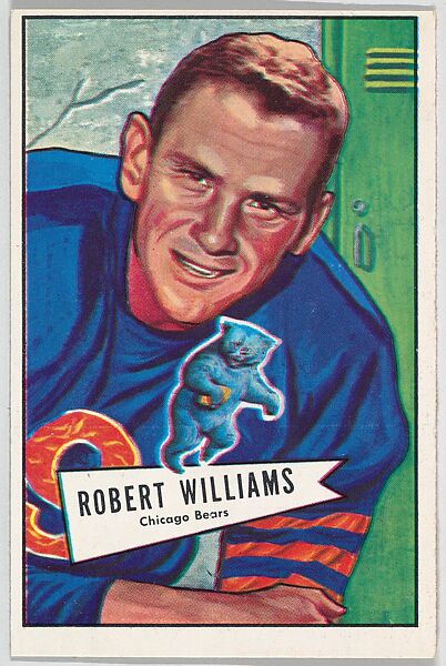 Robert Williams, Chicago Bears, from the Bowman Football series (R407-4) issued by Bowman Gum, Issued by Bowman Gum Company, Commercial color lithograph 