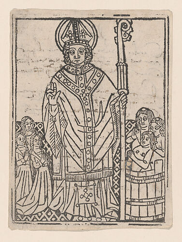 Saint Nicholas of Myra flanked by praying figures