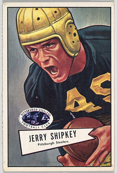 Jerry Shipkey, Pittsburgh Steelers, from the Bowman Football series (R407-4) issued by Bowman Gum, Issued by Bowman Gum Company, Commercial color lithograph 