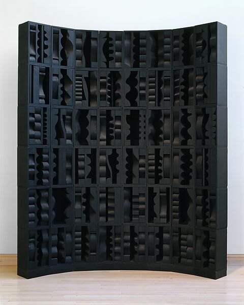 Black Crescent, Louise Nevelson (American (born Ukraine), Kiev 1899–1988 New York), Painted wood 