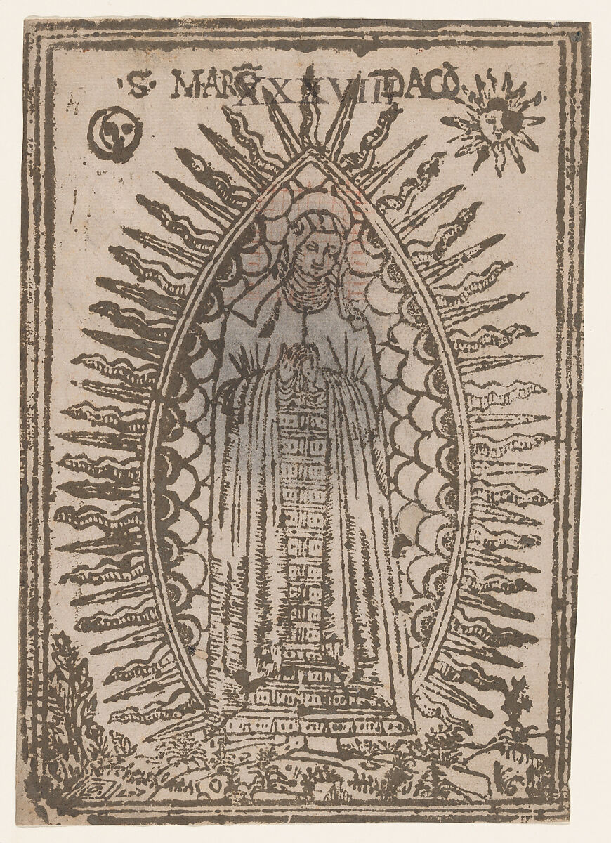 Saint Margaret of Cortona surrounded by rays of light, Anonymous, Italian, 15th to 16th century, Woodcut 