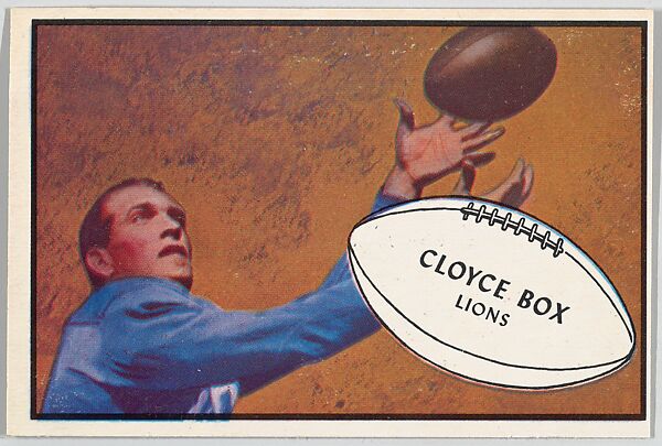 Cloyce Box, Lions, from the Bowman Football series (R407-5) issued by Bowman Gum, Issued by Bowman Gum Company, Commercial color lithograph 