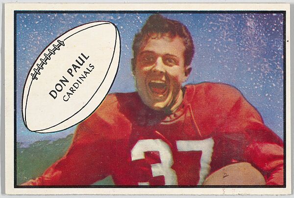 Don Paul, Cardinals, from the Bowman Football series (R407-5) issued by Bowman Gum, Issued by Bowman Gum Company, Commercial color lithograph 