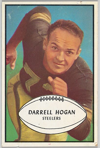 Darrell Hogan, Steelers, from the Bowman Football series (R407-5) issued by Bowman Gum, Issued by Bowman Gum Company, Commercial color lithograph 