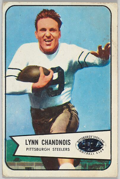 Lynn Chandnois, Pittsburgh Steelers, from the Bowman Football series (R407-6) issued by Bowman Gum, Issued by Bowman Gum Company, Commercial color lithograph 