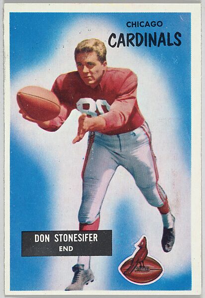 Don Stonesifer, End, Chicago Cardinals, from the Bowman Football series (R407-7) issued by Bowman Gum, Issued by Bowman Gum Company, Commercial color lithograph 