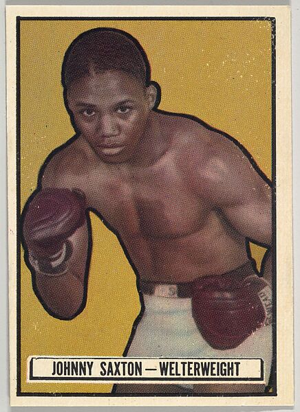 Johnny Saxton, Welterweight, from the Topps Ringside series (R411) issued by Topps Chewing Gum Company, Issued by Topps Chewing Gum Company (American, Brooklyn), Commercial color lithograph 