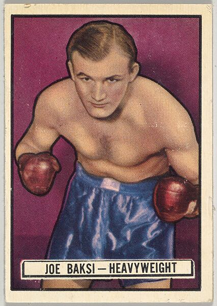 Joe Baksi, Heavyweight, from the Topps Ringside series (R411) issued by Topps Chewing Gum Company, Issued by Topps Chewing Gum Company (American, Brooklyn), Commercial color lithograph 