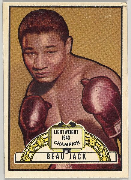 Beau Jack, Lightweight Champion, 1943, from the Topps Ringside series (R411) issued by Topps Chewing Gum Company, Issued by Topps Chewing Gum Company (American, Brooklyn), Commercial color lithograph 