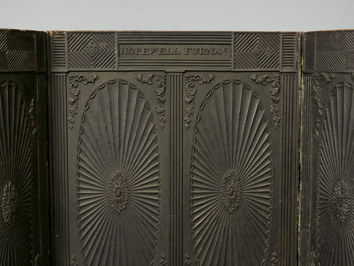 Fireback, Hopewell Furnace (1795–1800), Cast iron, American