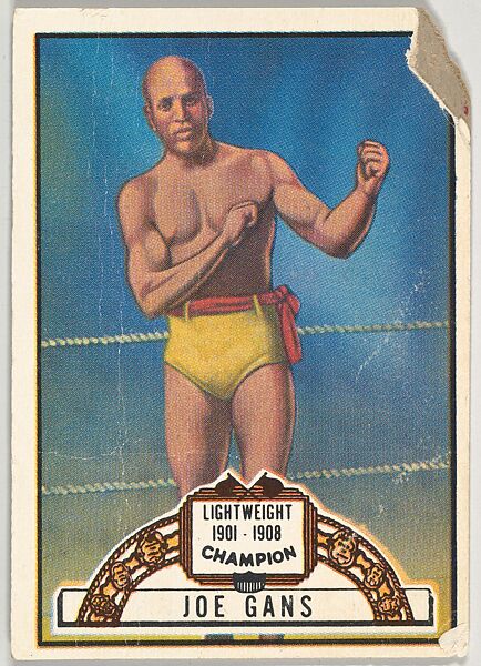 Joe Gans, Lightweight Champion, 1901-1908, from the Topps Ringside series (R411) issued by Topps Chewing Gum Company, Issued by Topps Chewing Gum Company (American, Brooklyn), Commercial color lithograph 