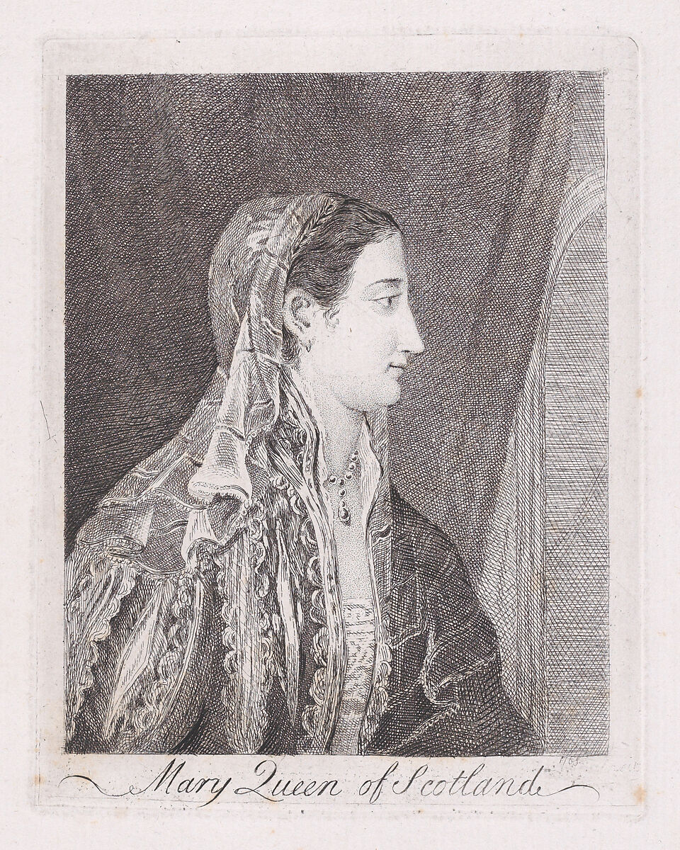 Mary, Queen of Scots, Portrait of Mary, Queen of Scots (British, Linlithgow 1542–1587 Fotheringhay), Etching 