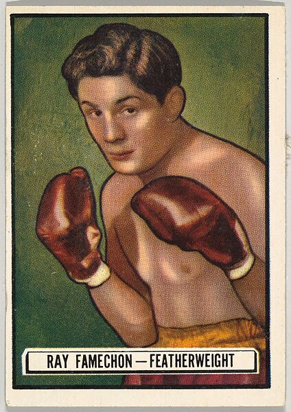 Ray Famechon, Featherweight, from the Topps Ringside series (R411) issued by Topps Chewing Gum Company, Issued by Topps Chewing Gum Company (American, Brooklyn), Commercial color lithograph 