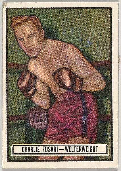 Charlie Fusari, Welterweight, from the Topps Ringside series (R411) issued by Topps Chewing Gum Company, Issued by Topps Chewing Gum Company (American, Brooklyn), Commercial color lithograph 