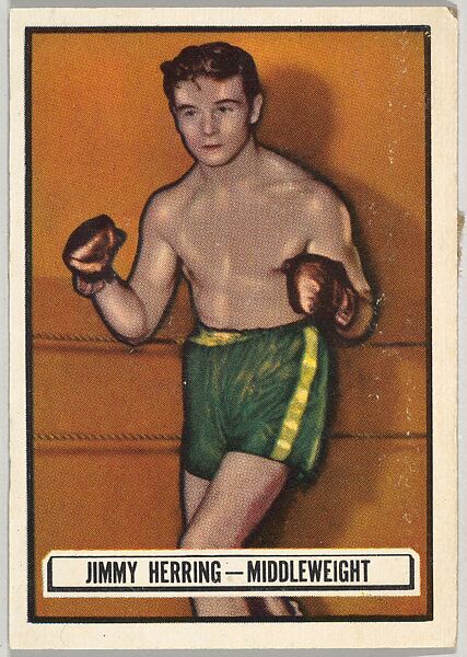 Jimmy Herring, Middleweight, from the Topps Ringside series (R411) issued by Topps Chewing Gum Company, Issued by Topps Chewing Gum Company (American, Brooklyn), Commercial color lithograph 