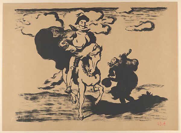 The Horseman and the Beggar, also called Don Quixote and Sancho Panza (Le Cavalier et le mendiant), Louis Anquetin (French, Etrépagny 1861–1932 Paris), Lithograph 