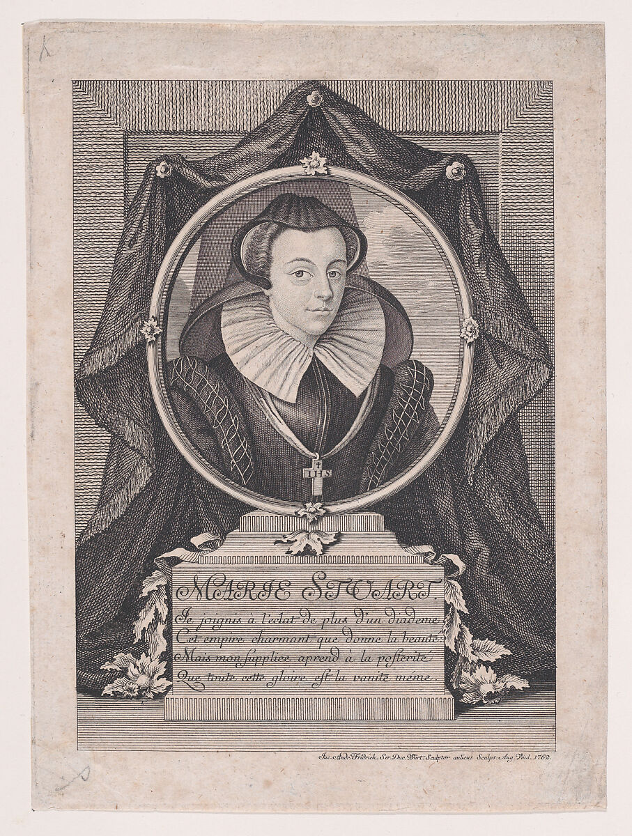 Mary, Queen of Scots, Jakob Andreas Fridrich the Younger (German, 1714–1779), Stipple and engraving 