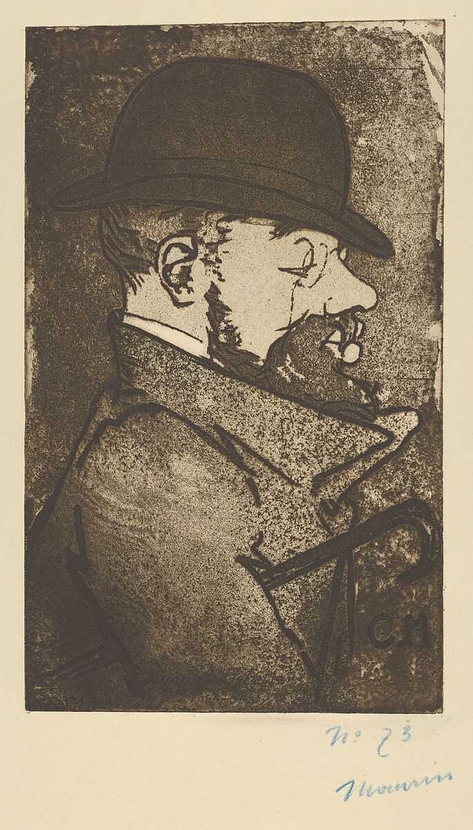 Portrait of Toulouse-Lautrec (Portrait de Toulouse-Lautrec), Charles Maurin (French, Le Puy 1856–1914 Grasse), Aquatint printed in brown ink 