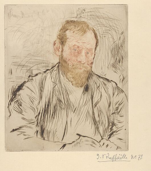 Self-Portrait, Jean-François Raffaëlli (French, Paris 1850–1924 Paris), Drypoint in four colors; second state of two 