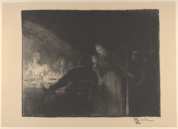 The Visitor (La Visiteuse) (L'Intruse / The Intruder), Paul-Albert Besnard (French, Paris 1849–1934 Paris), Lithograph 