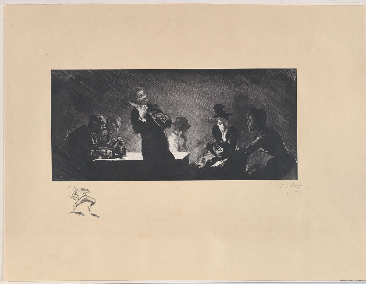 The Mandolin Player (Mandoliniste), from "L'Estampe Originale", Henri Patrice Dillon (French, San Francisco 1851–1909 Paris), Lithograph